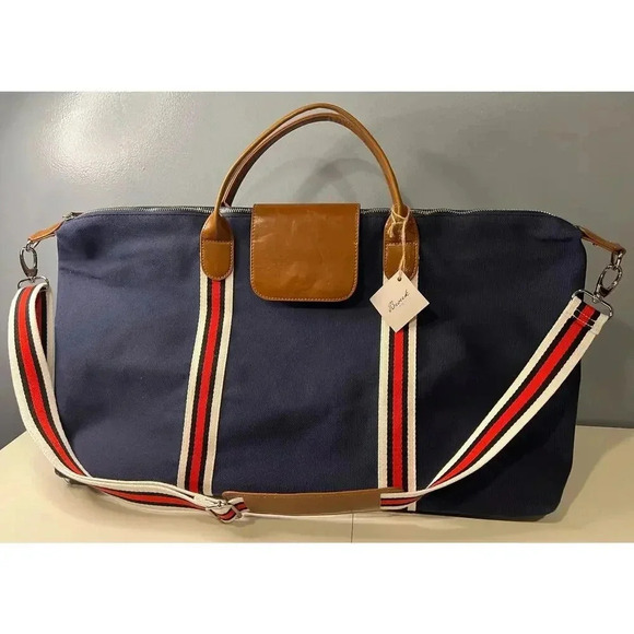NWT Brouk & Co Original Duffel Bag in Navy Blue - Picture 2 of 14